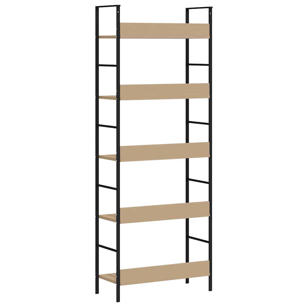 vidaXL Bücherregal 5 Regalböden Eiche 60x27,6x158,5 cm Holzwerkstoff