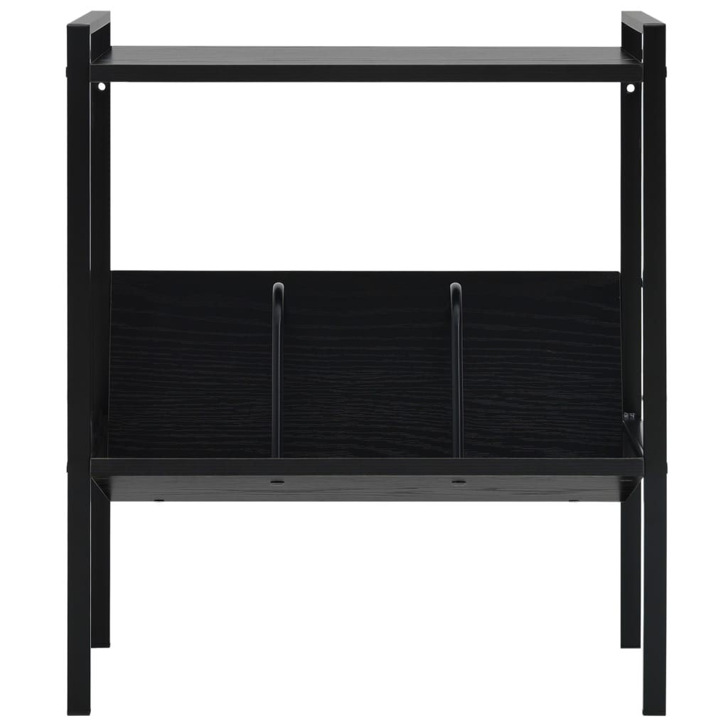 vidaXL Bücherregal 2 Regalböden Schwarz 52x28x59 cm Holzwerkstoff