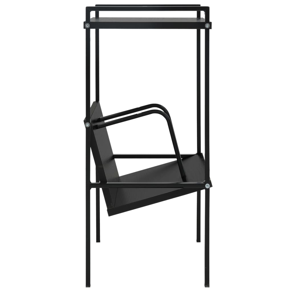 vidaXL Bücherregal 2 Regalböden Schwarz 52x28x59 cm Holzwerkstoff