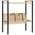 vidaXL Bücherregal 2 Regalböden Schwarz Eiche 52x28x59cm Holzwerkstoff