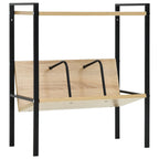 vidaXL Bücherregal 2 Regalböden Schwarz Eiche 52x28x59cm Holzwerkstoff