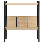 vidaXL Bücherregal 2 Regalböden Schwarz Eiche 52x28x59cm Holzwerkstoff
