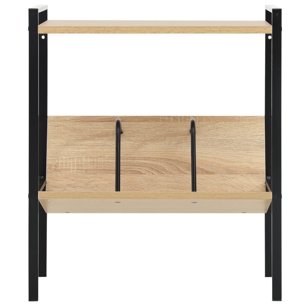 vidaXL Bücherregal 2 Regalböden Schwarz Eiche 52x28x59cm Holzwerkstoff