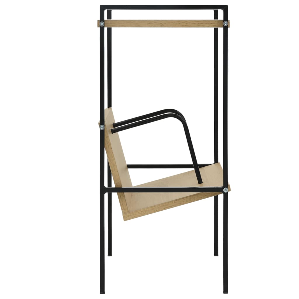 vidaXL Bücherregal 2 Regalböden Schwarz Eiche 52x28x59cm Holzwerkstoff