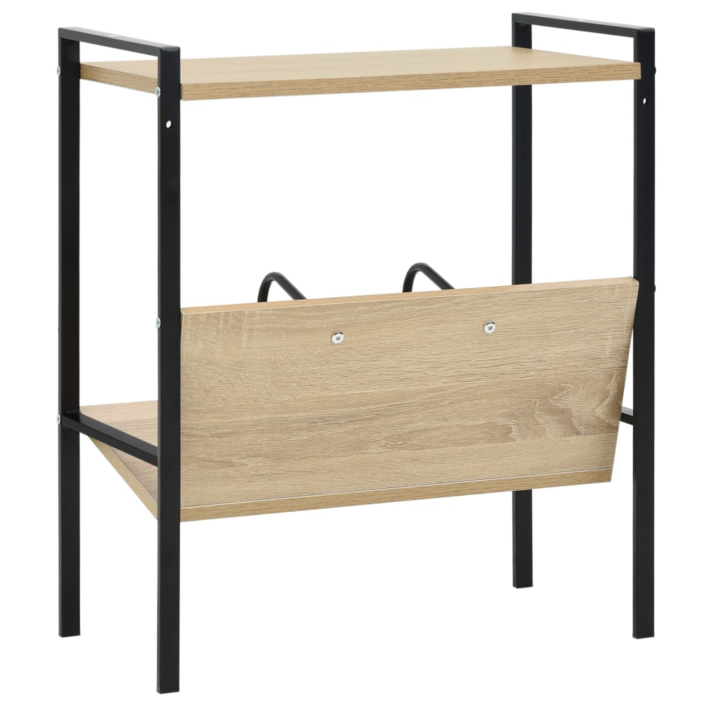 vidaXL Bücherregal 2 Regalböden Schwarz Eiche 52x28x59cm Holzwerkstoff
