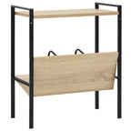 vidaXL Bücherregal 2 Regalböden Schwarz Eiche 52x28x59cm Holzwerkstoff