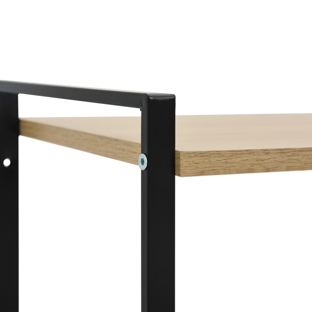 vidaXL Bücherregal 2 Regalböden Schwarz Eiche 52x28x59cm Holzwerkstoff