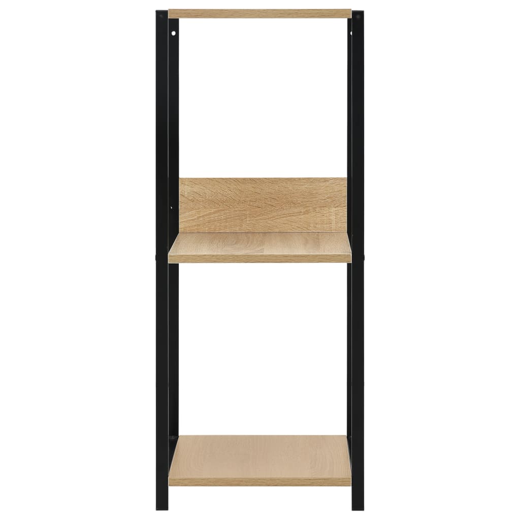 vidaXL Kleines Bücherregal Schwarz Eichefarben 33,5x39,6x79,7cm