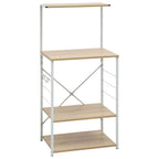 vidaXL Mikrowellenregal Weiß Eiche-Optik 60x39,6x123 cm Holzwerkstoff