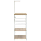 vidaXL Mikrowellenregal Weiß Eiche-Optik 60x39,6x123 cm Holzwerkstoff