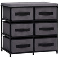 vidaXL Schrank mit 6 Schubladen 55×29×55 cm Grau Stahl