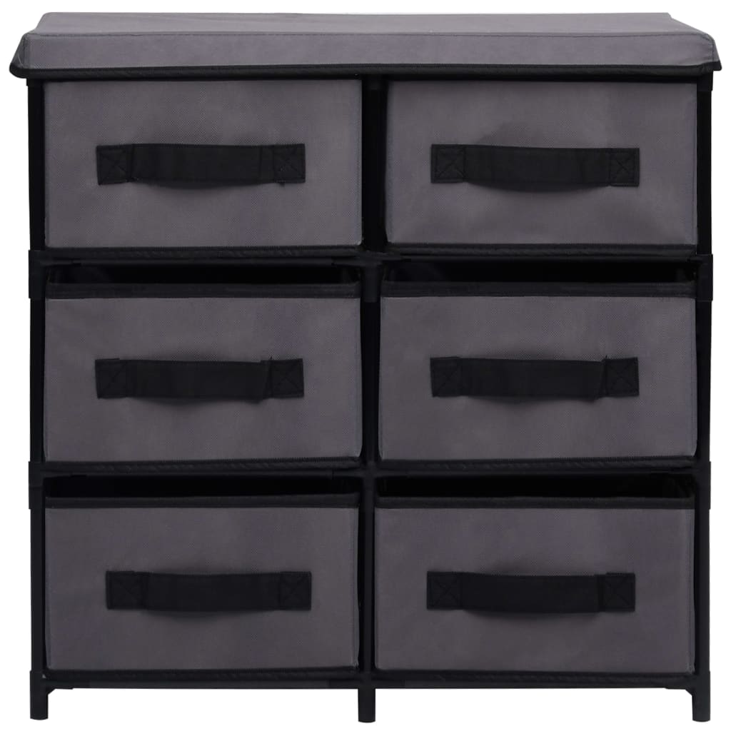 vidaXL Schrank mit 6 Schubladen 55×29×55 cm Grau Stahl