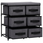 vidaXL Schrank mit 6 Schubladen 55×29×55 cm Grau Stahl