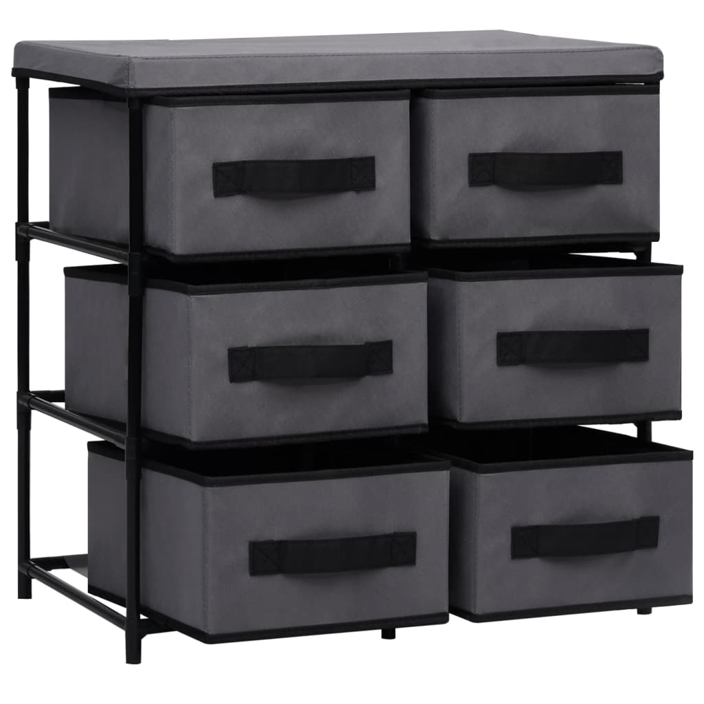vidaXL Schrank mit 6 Schubladen 55×29×55 cm Grau Stahl