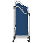 vidaXL Wäschesortierer mit 3 Taschen Blau Stahl
