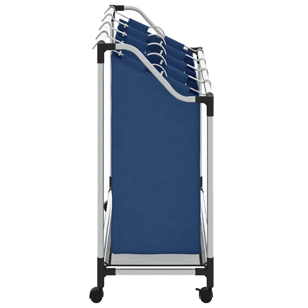vidaXL Wäschesortierer mit 4 Taschen Blau Stahl