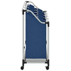 vidaXL Wäschesortierer mit 4 Taschen Blau Stahl
