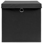 vidaXL Aufbewahrungsboxen mit Deckeln 4 Stk. Schwarz 32x32x32 cm Stoff