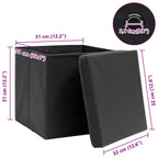 vidaXL Aufbewahrungsboxen mit Deckeln 4 Stk. Schwarz 32x32x32 cm Stoff