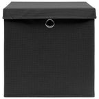 vidaXL Aufbewahrungsboxen mit Deckeln 10 Stk. Schwarz 32x32x32cm Stoff