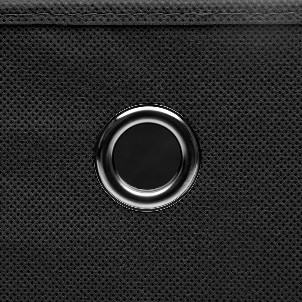 vidaXL Aufbewahrungsboxen mit Deckeln 10 Stk. Schwarz 32x32x32cm Stoff