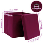vidaXL Aufbewahrungsboxen mit Deckeln 4Stk. Dunkelrot 32x32x32cm Stoff