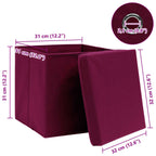 vidaXL Aufbewahrungsboxen mit Deckeln 10 Stk. Dunkelrot 32x32x32cm