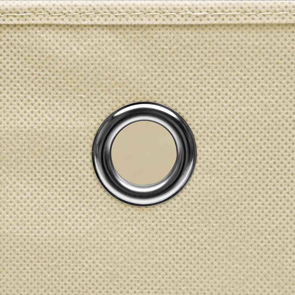 vidaXL Aufbewahrungsboxen mit Deckel 10 Stk. Creme 32x32x32 cm Stoff