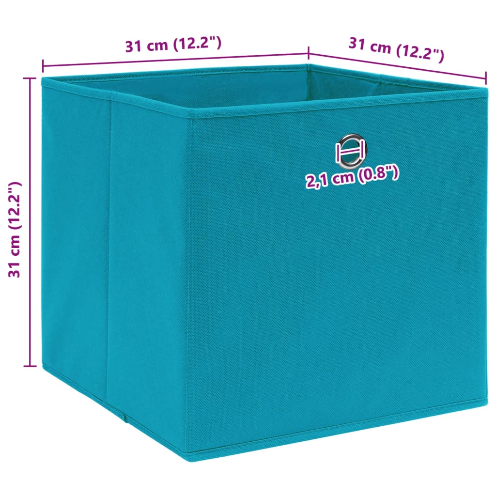 vidaXL Aufbewahrungsboxen 4 Stk. Babyblau 32x32x32 cm Stoff