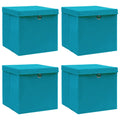 vidaXL Aufbewahrungsboxen mit Deckeln 4 Stk. Babyblau 32x32x32cm Stoff