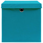 vidaXL Aufbewahrungsboxen mit Deckeln 4 Stk. Babyblau 32x32x32cm Stoff