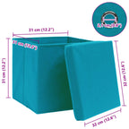 vidaXL Aufbewahrungsboxen mit Deckeln 4 Stk. Babyblau 32x32x32cm Stoff