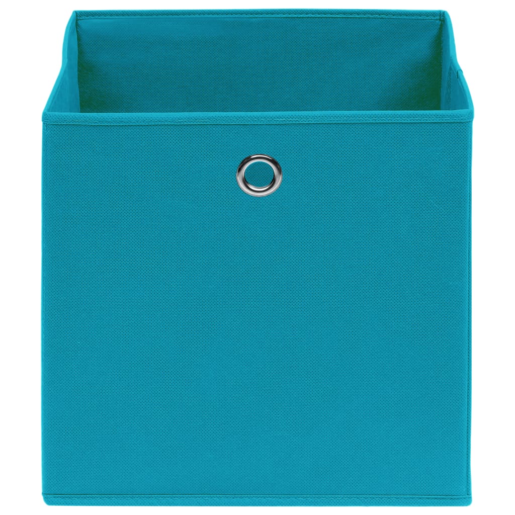 vidaXL Aufbewahrungsboxen 10 Stk. Babyblau 32x32x32 cm Stoff