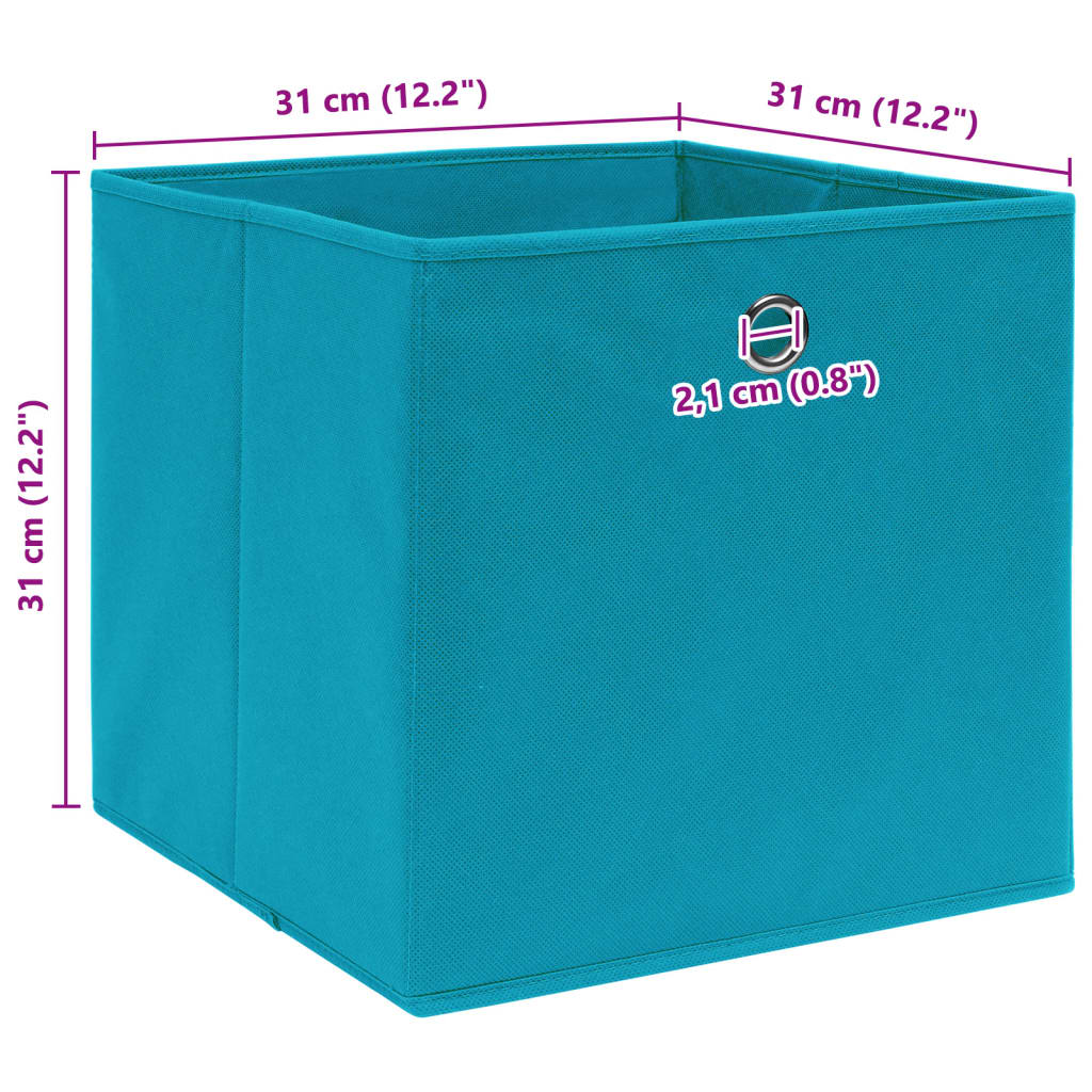 vidaXL Aufbewahrungsboxen 10 Stk. Babyblau 32x32x32 cm Stoff