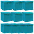 vidaXL Aufbewahrungsboxen mit Deckeln 10Stk. Babyblau 32x32x32cm Stoff