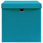 vidaXL Aufbewahrungsboxen mit Deckeln 10Stk. Babyblau 32x32x32cm Stoff