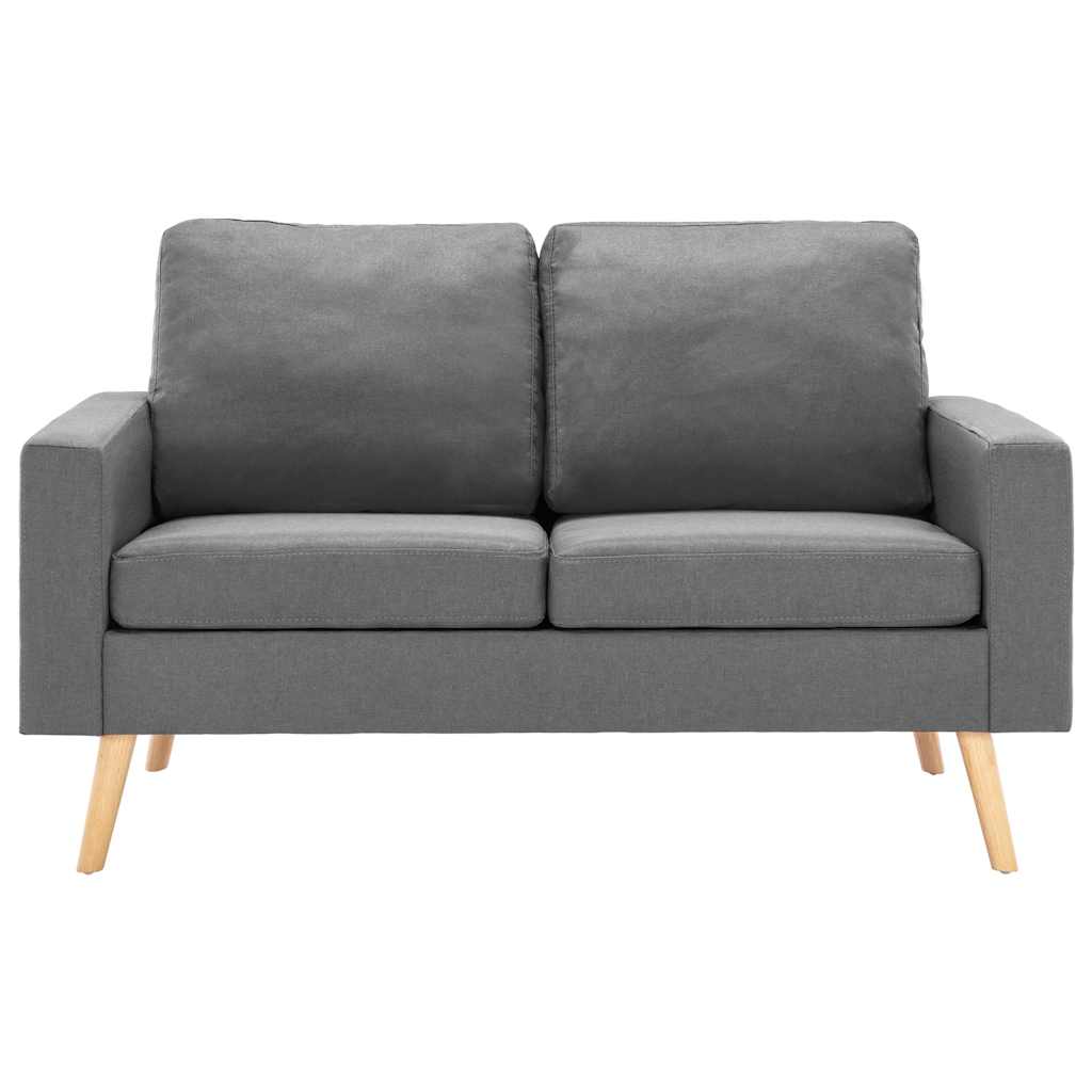 vidaXL 2-Sitzer-Sofa Hellgrau Stoff