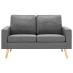 vidaXL 2-Sitzer-Sofa Hellgrau Stoff