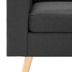 vidaXL 3-Sitzer-Sofa mit Hocker Dunkelgrau Stoff