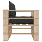 vidaXL Garten-Palettensofa mit Kissen in Schwarz Holz