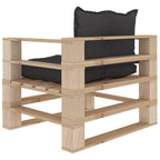 vidaXL Garten-Palettensofa mit Kissen in Schwarz Holz