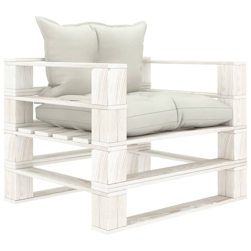 vidaXL Garten-Palettensofa mit Kissen in Schwarz Holz