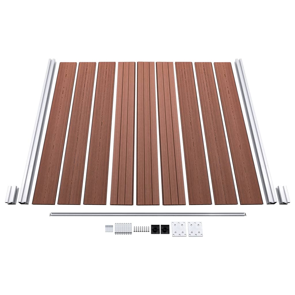 vidaXL WPC Zaun-Set 2 Quadrate + 1 Schräge 446x186 cm Braun