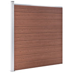 vidaXL WPC Zaun-Set 4 Quadrate + 1 Schräge 792x186 cm Braun