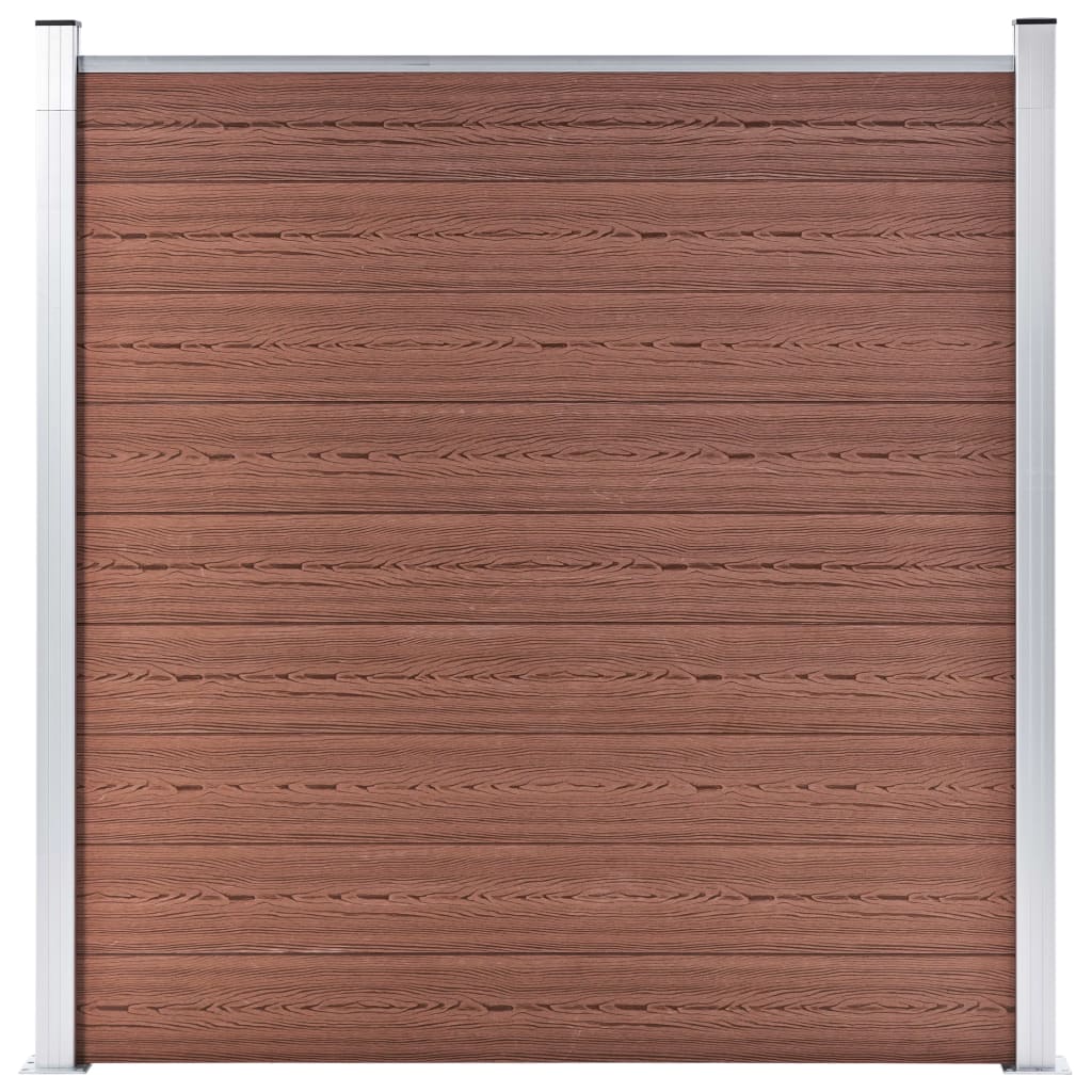 vidaXL WPC Zaun-Set 5 Quadrate + 1 Schräge 965x186 cm Braun