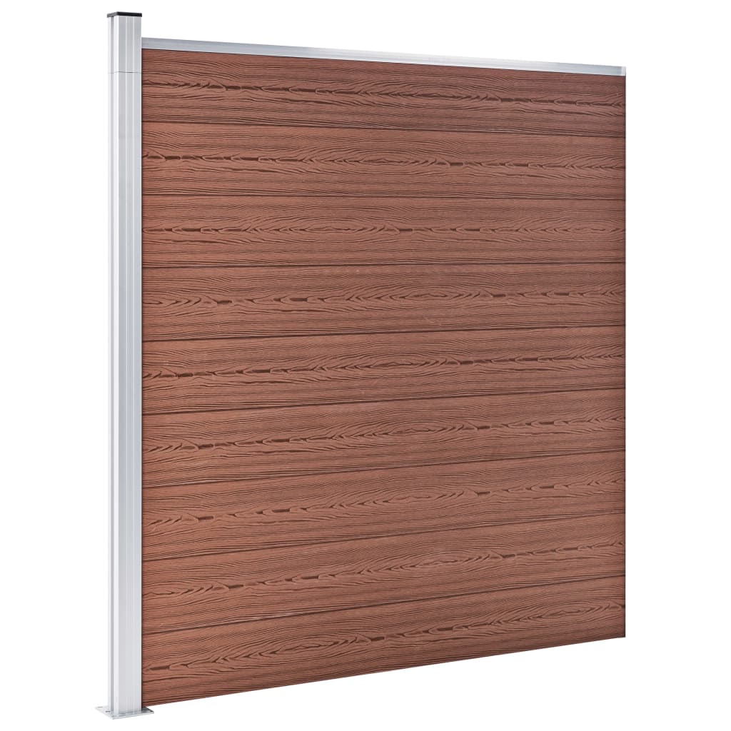 vidaXL WPC Zaun-Set 7 Quadrate + 1 Schräge 1311x186 cm Braun