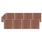 vidaXL WPC Zaun-Set 8 Quadrate + 1 Schräge 1484x186 cm Braun