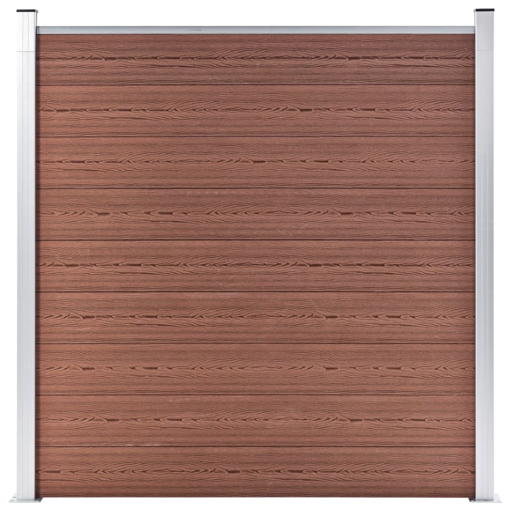 vidaXL WPC Zaun-Set 8 Quadrate + 1 Schräge 1484x186 cm Braun