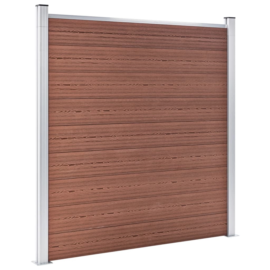 vidaXL WPC Zaun-Set 8 Quadrate + 1 Schräge 1484x186 cm Braun