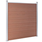 vidaXL WPC Zaun-Set 8 Quadrate + 1 Schräge 1484x186 cm Braun